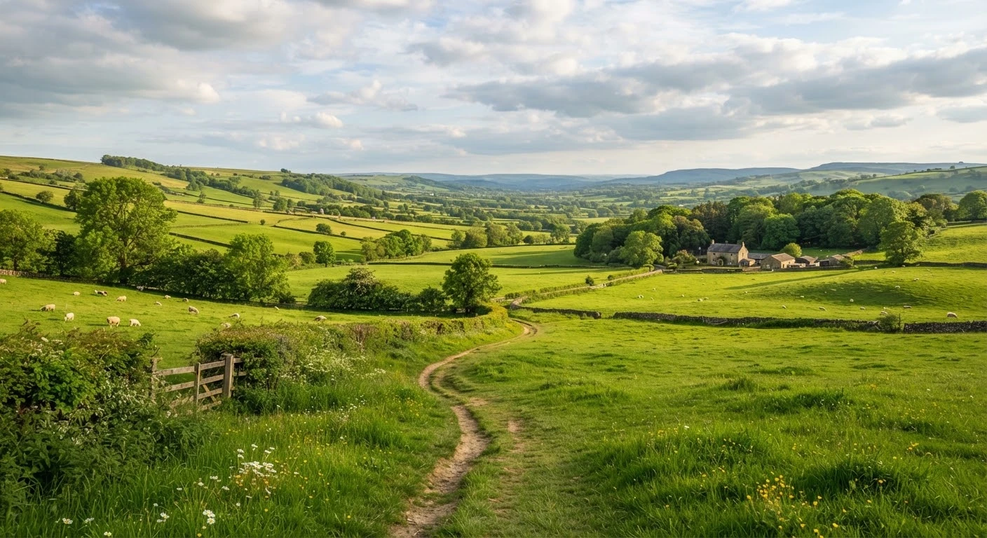 Green field landscape